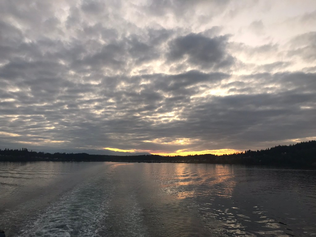 sunset, WA, Kingston, Ferry