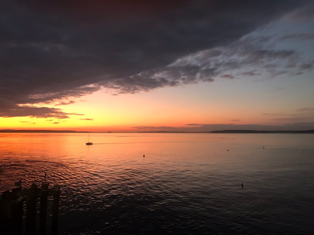 sunset, WA, west coast, ferry, natural art